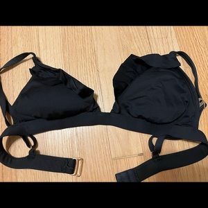 Shade and Shore Ruffled Black Bikini Top